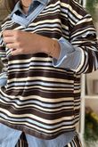 Marlowe Stripe Sweatshirt Chocolate